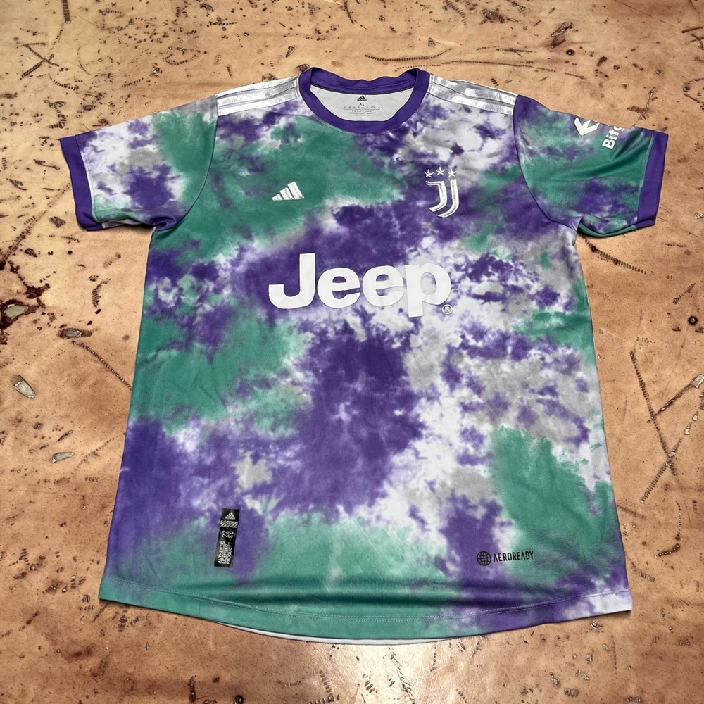 Juventus Di Maria 22 Adidas AEROREADY Tie Dye Soccer Jersey Mens XL